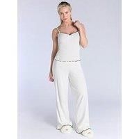 Boux Avenue Pointed Contrast Cami & Pant Set - Cream