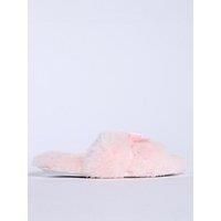 Boux Avenue Plush Bow Slider - Powder Pink