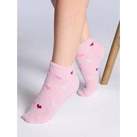 Boux Avenue Multi Heart Pack Of 2 Cosy Trainer Socks - Pink Mix