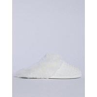 Boux Avenue Waffle Plush Mule - White