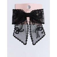 Boux Avenue Embroidered Bow Hair Clip - Black