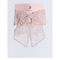 Boux Avenue Embroidered Bow Hair Clip - Pink