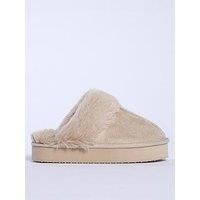 Boux Avenue Platform Suedette Mule - Taupe