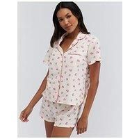 Boux Avenue Hearts & Roses Shortie In A Bag - Beige