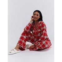 Boux Avenue Bow Check Cotton Pj In A Bag - Red