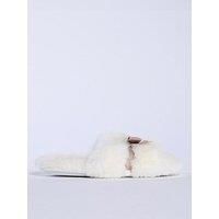 Boux Avenue Plush Bow Slider - Ivory Mix