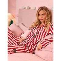 Boux Avenue Stripe Xmas Shortie In A Bag - Red