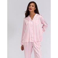 Boux Avenue Oversized Satin Revere & Pant Set - Light Pink