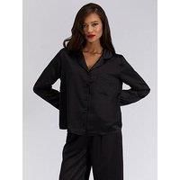 Boux Avenue Amelia Satin Pyjama Set - Black