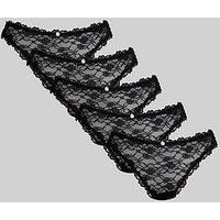 Boux Avenue Allie All Over Lace Pack Of 5 Thongs - Black