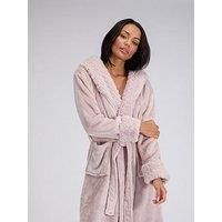 Boux Avenue Fur Heart Long Dressing Gown - Brown