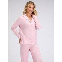 Boux Avenue Heart Rib Modal Revere Top - Dusky Pink