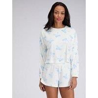 Boux Avenue Bow Velour Short Pyjama Set - White