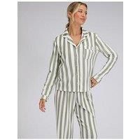Boux Avenue Stripe Velour Pyjama Set - Green