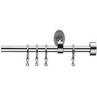 Very Home Stud End Finial Stainless Steel Extendable Curtain Pole