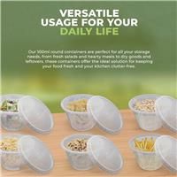 Melvoker Round Plastic Containers with Lids pack of 4oz 100 4oz |Small