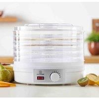 MisterChef® Food Dehydrator, 250W Large 5 Trays – Perfect for Healthy & Natural Snacks, Dried Fruit - Long 1m Power Cord + Free Color Recipe Book + Free 2 Year Warranty + Nice Color Gift Box