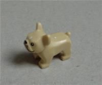 LEGO 1 x Tan French Bulldog (29602pb01) with Bowl and Bone NEW