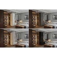 Modern 2-Door Hinged High Gloss Wardrobe With Mirror In 2 Colors