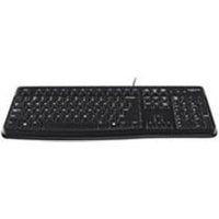 Logitech K120 Wired Keyboard for Windows, USB Plug-and-Play, Full-Size, Spill Resistant, Curved Space Bar PC/Laptop, QWERTY UK Layout - Black