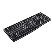 Logitech K120 Wired Business Keyboard for Windows or Linux, USB Plug-and-Play, Full-Size, Spill Resistant, Curved Space Bar, PC/Laptop, QWERTY UK Layout - Black