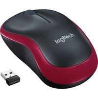 LOGITECH M185 Wireless Optical Mouse - Black & Red - Currys