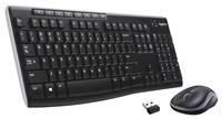 Logitech MK270 Wireless Keyboard and Mouse Combo for Windows, 2.4 GHz Wireless, Compact Wireless Mouse, 8 Multimedia & Shortcut Keys, 2-Year Battery Life, PC/Laptop, QWERTY UK Layout - Black