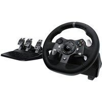 Logitech G920 Driving Force Racing Wheel and Floor Pedals, Real Force Feedback, Stainless Steel Paddle Shifters, Leather Steering Wheel Cover, Adjustable Floor Pedals, UK-Plug, Xbox One/PC/Mac - Black