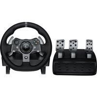 Logitech G920 Driving Force Racing Wheel and Floor Pedals, Real Force Feedback, Stainless Steel Paddle Shifters, Leather Steering Wheel Cover, Adjustable Floor Pedals, UK-Plug, Xbox One/PC/Mac - Black