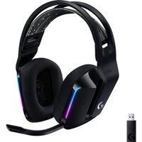 Logitech G733 LIGHTSPEED Wireless Gaming Headset with suspension headband, LIGHTSYNC RGB, Blue VO!CE mic technology and PRO-G audio drivers - BLACK