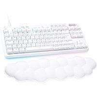 Logitech G G713 Wired Mechanical Gaming Keyboard with LIGHTSYNC RGB Lighting, Tactile Switches (GX Brown) and Keyboard Palm Rest, PC and Mac Compatible - White Mist
