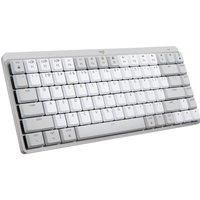 Logitech MX Mechanical Mini for Mac Wireless Illuminated Keyboard, Low-Profile Performance Switches, Tactile Quiet Keys, Backlit, Bluetooth, USB-C, Apple, iPad, QWERTY UK English - Pale Grey