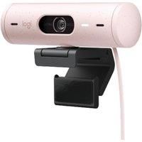 Logitech Brio 500 Full HD Webcam with Auto Light Correction, Auto-Framing, Show Mode, Dual Noise Reduction Mics, Webcam Privacy Cover, Works with Microsoft Teams, Google Meet, Zoom - Rose