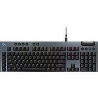 Logitech G G915 X Low-Profile Wired Mechanical Gaming Keyboard, Double-Shot PBT Keycaps, Fully Programmable Keys, RGB Lighting, Aluminum Finish, GL Brown Tactile Switches - PC/Mac, QWERTY UK - Black