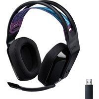 Logitech G G535 Lightspeed Wireless Gaming Headset - Lightweight on-ear headphones, flip to mute mic, 33 hour battery life, compatible with PS5, PS4, PC, USB-C rechargeable - Black/Blue