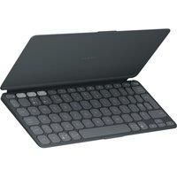 Logitech Keys-To-Go 2 Portable Bluetooth Keyboard for Tablet With Built-in Cover, Slim and Compact Wireless Keyboard, Windows, Android, Linux, iPad, iPhone, Mac, Apple TV, QWERTY UK Layout - Graphite