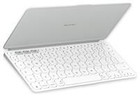 Logitech Keys-To-Go 2 Portable Wireless iPad Keyboard With Built-in Cover, Slim, Compact Wireless Keyboard for iPad, iPhone, Mac, Apple TV, Easily Switch Between Devices, QWERTY UK Layout - Pale Grey