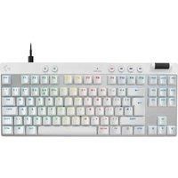 Logitech G PRO X TKL RAPID Tenkeyless Wired Gaming Keyboard With Magnetic Analog Switches, Rapid Trigger Mode, Adjustable Actuation, and Customisable RGB Lighting, QWERTY UK English Layout - White