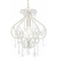 Berkfield Home Ceiling Lamp with Beads White Round E14