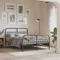 Berkfield Home Metal Bed Frame without Mattress with Footboard Black 140x200cm | Size: 140x200 cm