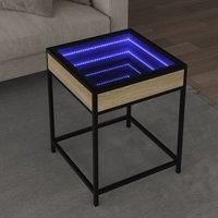 Berkfield Home Coffee Table with Infinity LED Sonoma Oak 40x40x51 cm in Brown | Size: 40 x 40 x 51 cm