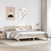 Berkfield Home Bed Frame without Mattress 200x200 cm Solid Wood Pine in Brown