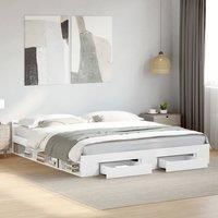 Berkfield Home Bed Frame with Drawers without Mattress White 180x200 cm Super King