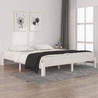 Bed Frame White Solid Wood 180x200 cm Super King Size