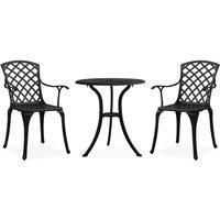 3 Piece Bistro Set Cast Aluminium Black