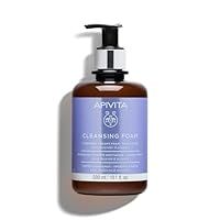 Apivita Face Cleansing Foam for Face & Eyes 300ml - Foaming Facial Cleanser & Makeup Remover - Natural Face Wash with Lavender, Olive and Propolis - Gently Cleanses, Hydrates, Antioxidant Protection