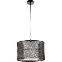 Viokef Grido pendant light bamboo lampshade, black