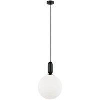 Viokef Neptune pendant light, glass lampshade, black