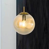 Viokef Oscar pendant light, glass lampshade, amber