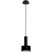 Viokef Arietta pendant light, velvet lampshade, black